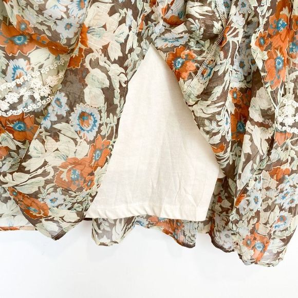 Sundance Sheer Floral Panel Lace Tiered Dress Embroidered Mesh Sleeveless Summer - Picture 9 of 12